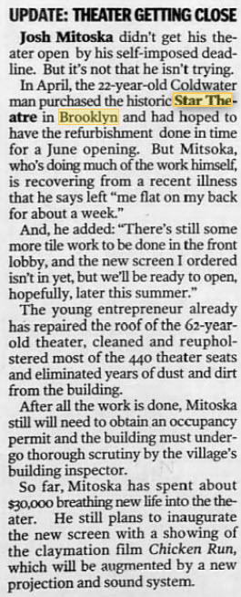 Star Theatre - July 10 2000
